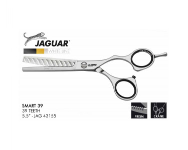 Jaguar White Line "SMART" 5.5" Crane design thinning scissor.